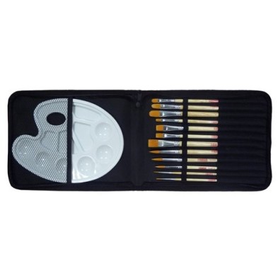 Fine art shop - Organizer 12 Brushes Case + ArtCreation Plastic Pallet | totenart.com