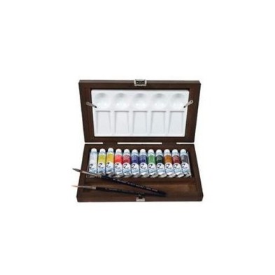 Fine art shop - Wooden box 12 watercolors tubes (10 ml) Van Gogh and accessories | totenart.com