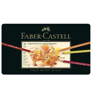  Fine art shop - Colour Pencils metal box POLYCHROMO, Faber Castell (36 colours) | totenart.com