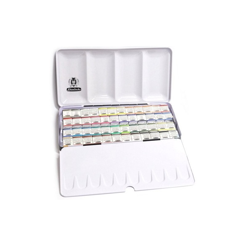 Fine art shop - Metal box watercolors Schmincke Horadam 48 1/2 Godets | totenart.com