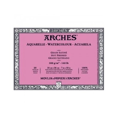  Fine art shop - Arches Watercolour 300 gr, 46x61 cm, Hot Pressed, pad 20 s. | totenart.com