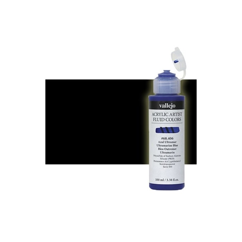  Fine art shop - Acrylic Fluid Vallejo 301, lamp black, 100 ml. | totenart.com