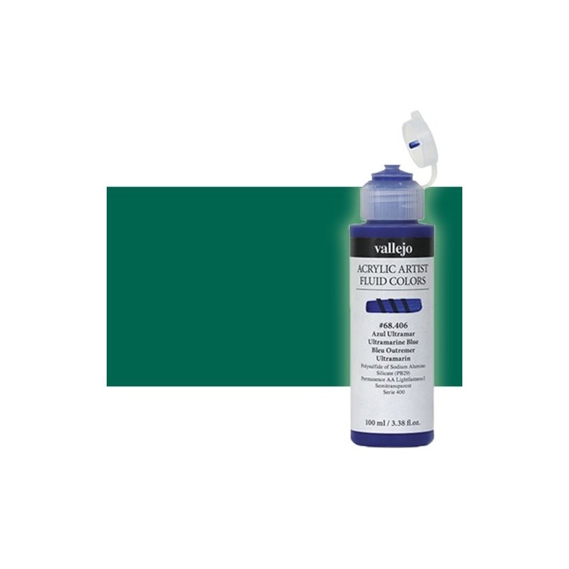  Fine art shop - Acrylic Fluid Vallejo 407, phthalocyanine green, 100 ml. | totenart.com