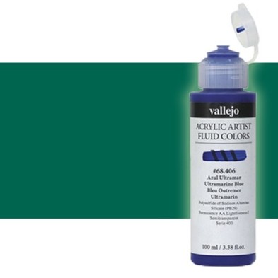  Fine art shop - Acrylic Fluid Vallejo 407, phthalocyanine green, 100 ml. | totenart.com