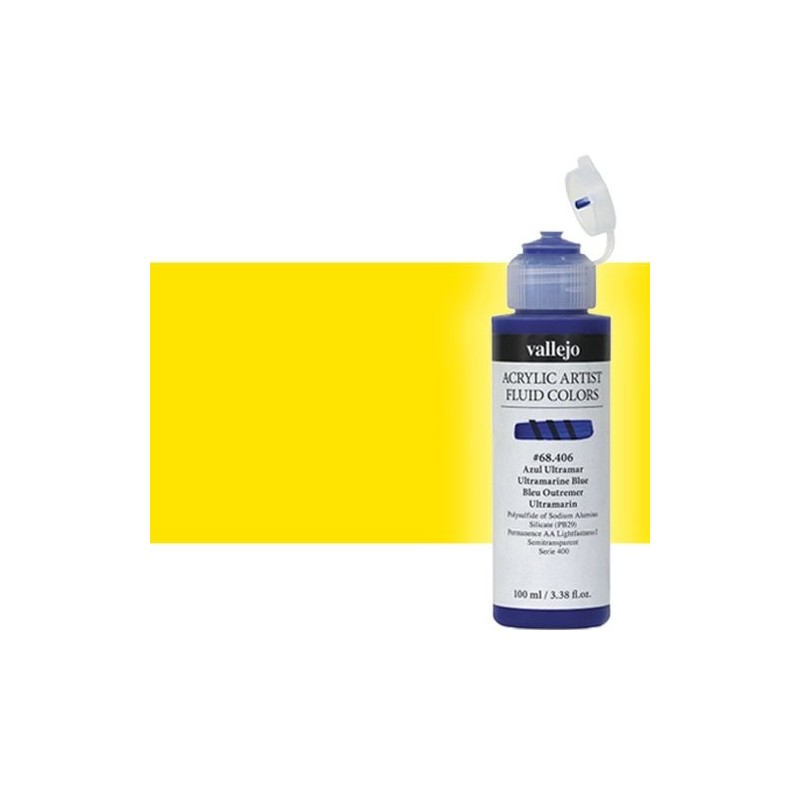  Fine art shop - Acrylic Fluid Vallejo 428, hansa yellow opaque, 100 ml. | totenart.com