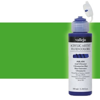  Fine art shop - Acrylic Fluid Vallejo 623, fluorescent green, 100 ml. | totenart.com