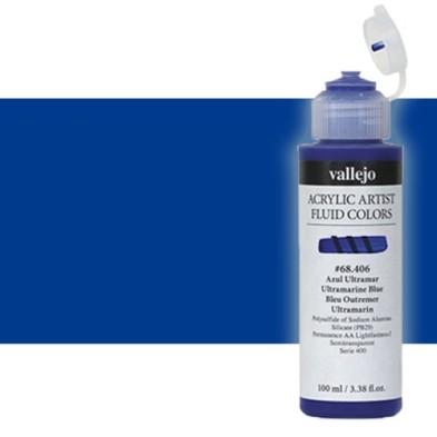  Fine art shop - Acrylic Fluid Vallejo 622, fluorescent blue, 100 ml. | totenart.com