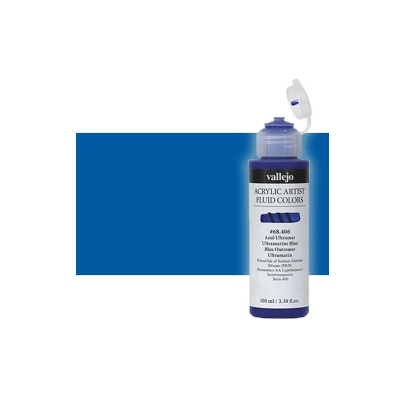  Fine art shop - Acrylic Fluid Vallejo 404, phthalocyanine blue, 100 ml. | totenart.com