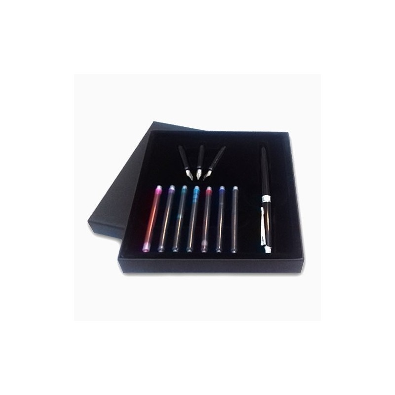 Caligraphy set feather + 3 nibs + 7 cartridges