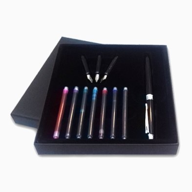 Caligraphy set feather + 3 nibs + 7 cartridges