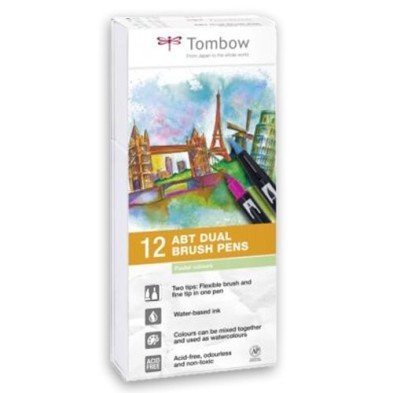 Tombow Marker, Set of 12 Pastel Colours 