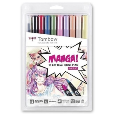 Fine art shop - Tombow Dual Brush Marker, Set of 10 Manga Shojo Colours  | totenart.com\n