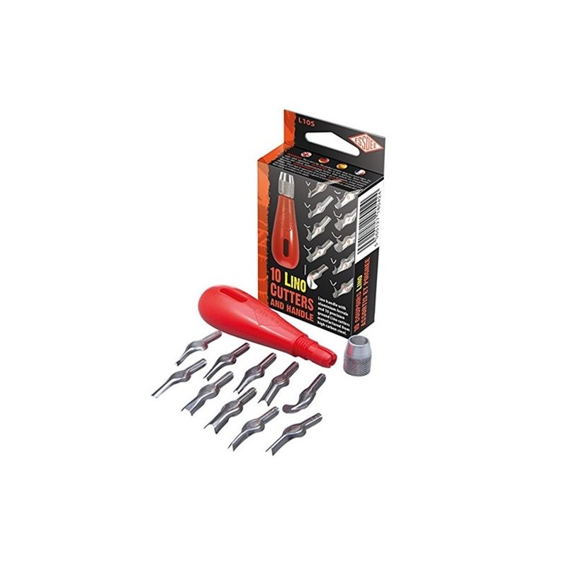 Fine art shop - Lino cutter Set Essdee, handle and 10 cutters | totenart.com\n