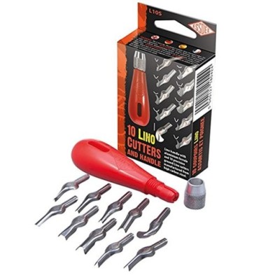 Fine art shop - Lino cutter Set Essdee, handle and 10 cutters | totenart.com\n