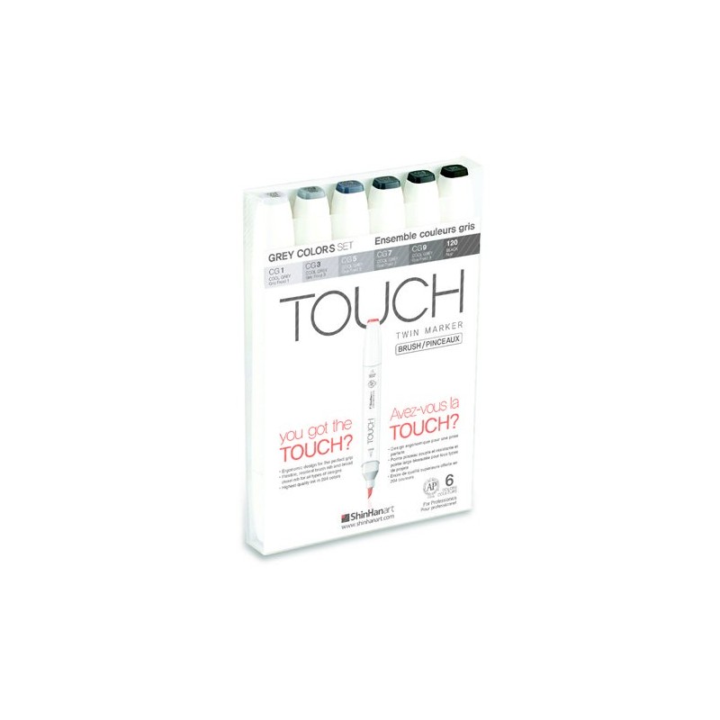 Fine art shop - TOUCH TWIN  6 brush marker grey colors set | totenart.com