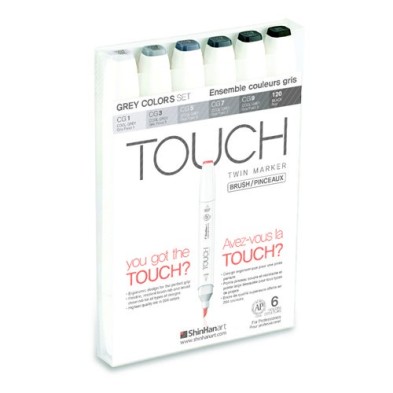 Fine art shop - TOUCH TWIN  6 brush marker grey colors set | totenart.com