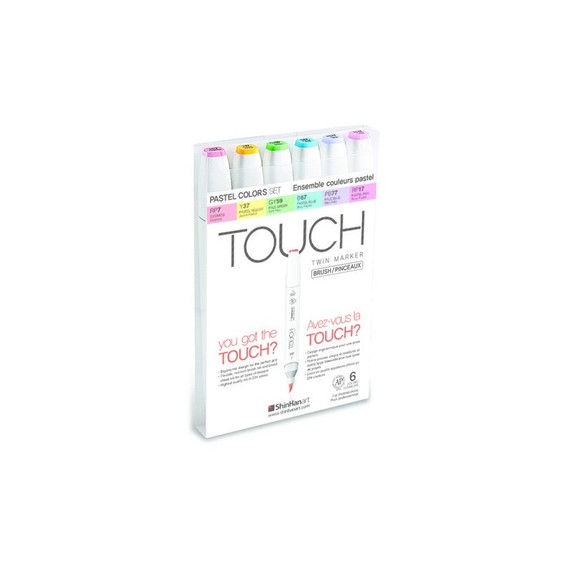 Fine art shop - TOUCH TWIN  6 brush marker pastel colors set | totenart.com