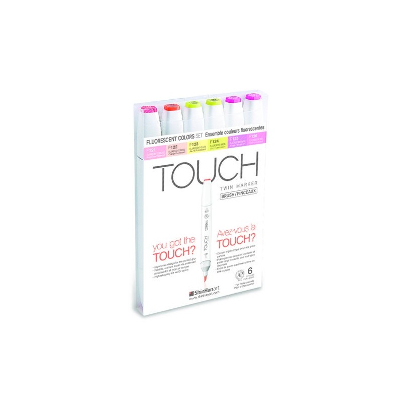 Fine art shop - TOUCH TWIN  6 brush marker fluorescent colors set | totenart.com