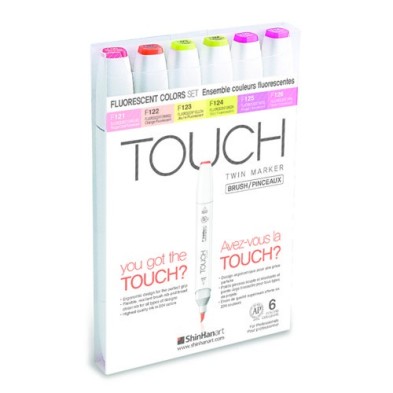 Fine art shop - TOUCH TWIN  6 brush marker fluorescent colors set | totenart.com