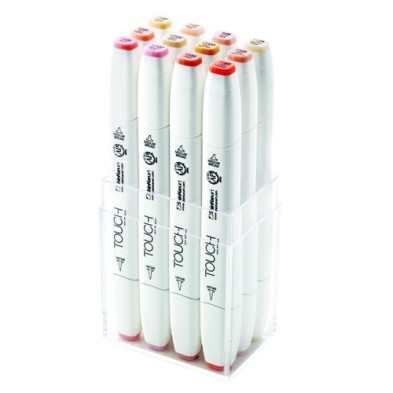 Fine art shop - TOUCH TWIN 12  brush marker skin colors set | totenart.com