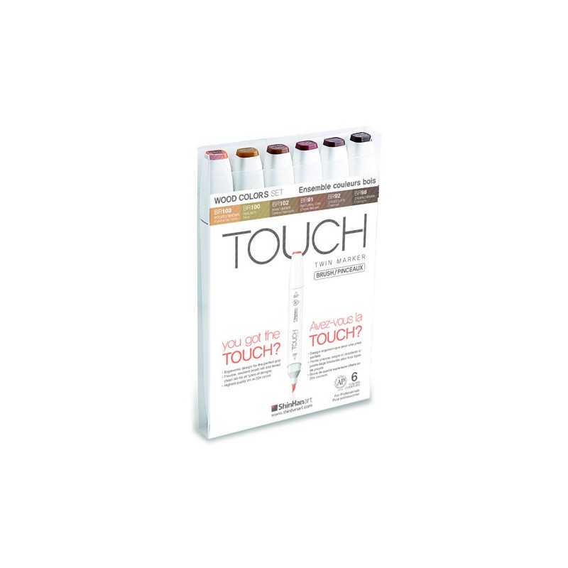 Fine art shop - TOUCH TWIN  6 brush marker wood colors set | totenart.com