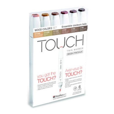 Fine art shop - TOUCH TWIN  6 brush marker wood colors set | totenart.com