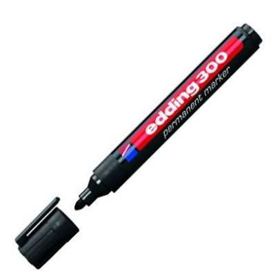 Fine art shop - Edding Permanent Marker 300 Black 01, 1.5-3 mm. tip | totenart.com