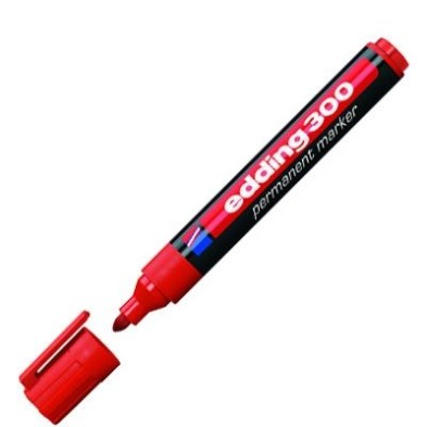 Fine art shop - Edding Permanent Marker 300 Red 02, 1.5-3 mm. tip | totenart.com