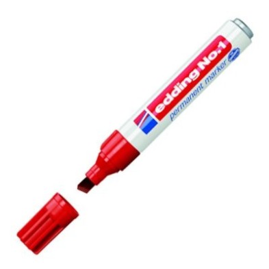 Fine art shop - Edding Permanent Marker Serie 1 Red 02, 1-5 mm. beveled tip | totenart.com