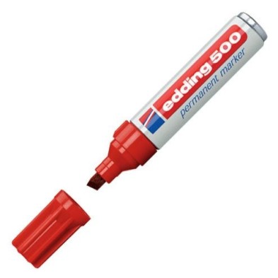 Fine art shop - Edding Permanent Marker 500 Red 02, 2-7 mm. beveled tip | totenart.com