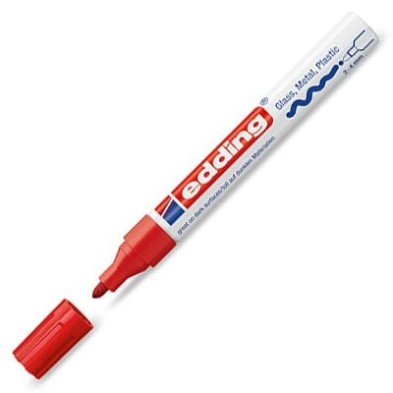 Fine art shop - \nOpaque Ink Pen Edding 750 Red 02, round tip 2-4 mm. | totenart.com