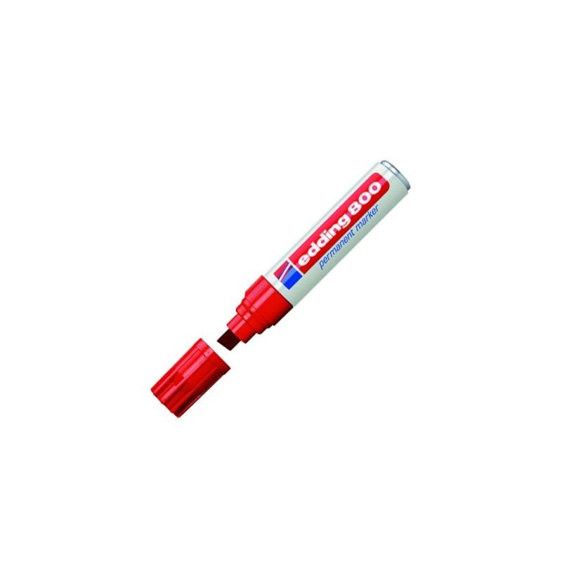 Fine art shop - Edding Permanent Marker 800 Red 02, 4-12 mm. beveled tip | totenart.com