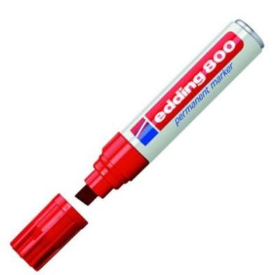 Fine art shop - Edding Permanent Marker 800 Red 02, 4-12 mm. beveled tip | totenart.com