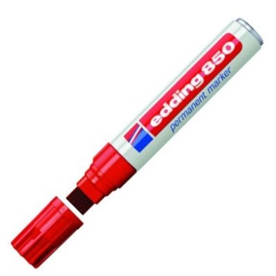Fine art shop - Edding Permanent Marker 850 Red 02, 5-15 mm. beveled tip | totenart.com