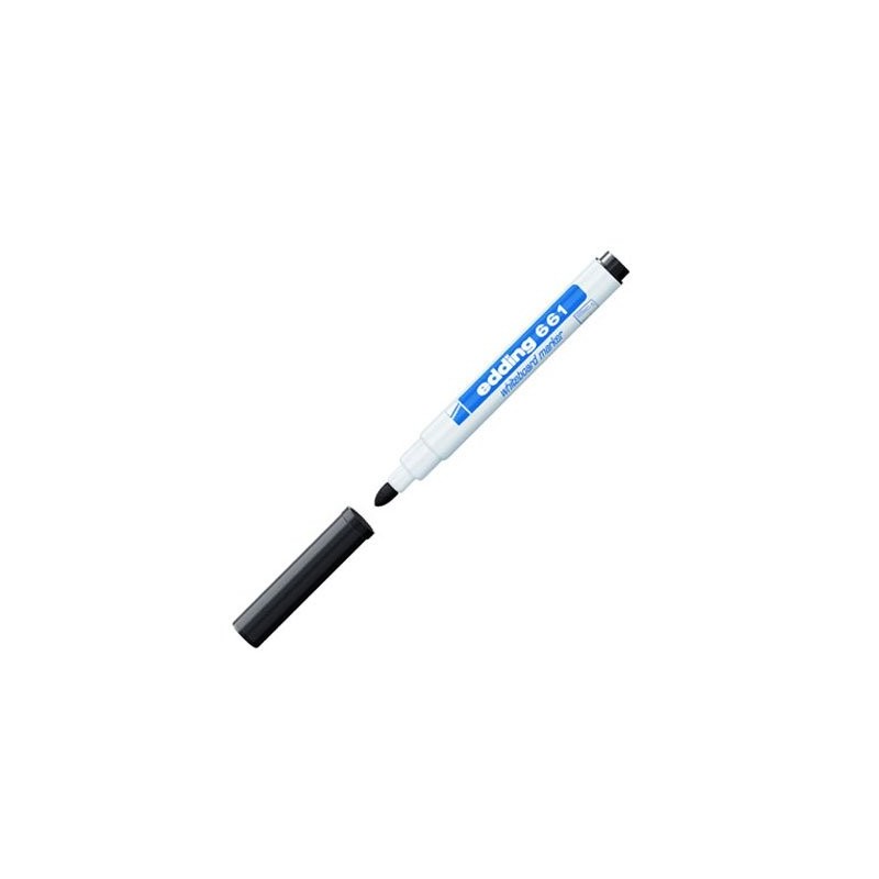 Fine art shop - \nMarker Pen White Edding 661 Black 01, round tip 1-2 mm | totenart.com