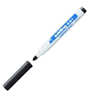Fine art shop - \nMarker Pen White Edding 661 Black 01, round tip 1-2 mm | totenart.com