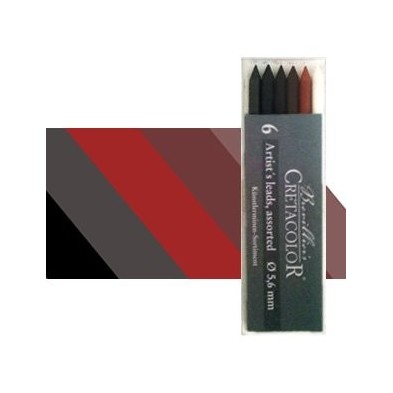 Plastic box 6 assorted Lead Cretacolor 5.6 mm.