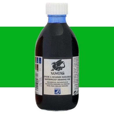 Chinese Drawing Ink Green Lefranc, 250 ml.