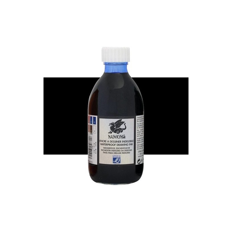 Chinese Ink Black, Lefranc, bottle 250 ml.