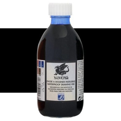 Chinese Ink Black, Lefranc, bottle 250 ml.