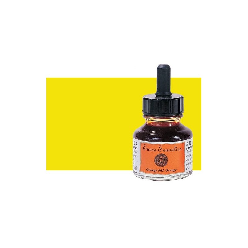 Fine art shop - Drawing ink bright yellow 521, 30 ml. with dropper Sennelier  | totenart.com 