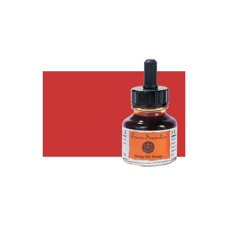 Fine art shop - Drawing ink Vermilion 674, 30 ml. with dropper Sennelier  | totenart.com 