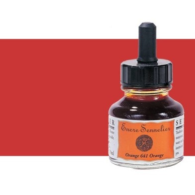 Fine art shop - Drawing ink Vermilion 674, 30 ml. with dropper Sennelier  | totenart.com 