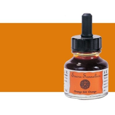 Fine art shop - Drawing ink Orange 641, 30 ml. with dropper Sennelier  | totenart.com 