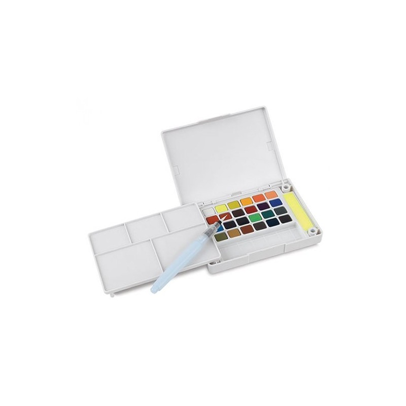 Fine art shop - Pocket Box 24 watercolor tablets Sakura (metal and fluo) | totenart.com