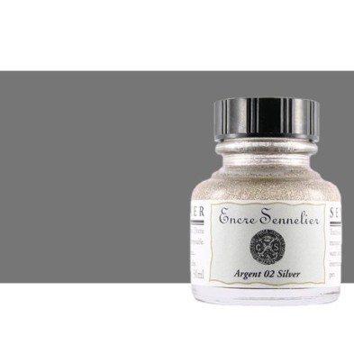 Fine art shop - Drawing ink Silver 02, 30 ml. Sennelier  | totenart.com 