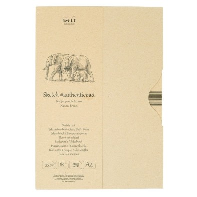  Fine art shop - Notebook in Case, Havana Kraft Paper Sketch, 80 sheets, 135 gr., A4, SM.LT | totenart.com