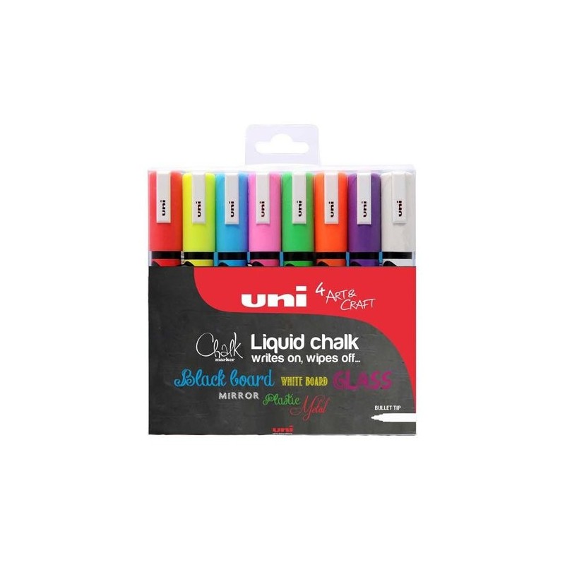 Fine art shop - Marker Case 8 colors Liquid Chalk, 1.8-2.5 mm, Uni-Ball | totenart.com