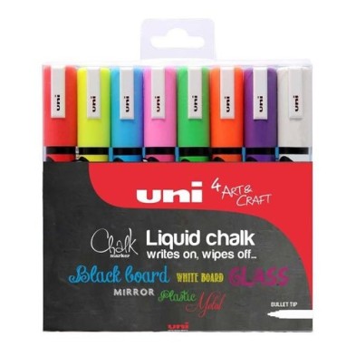 Fine art shop - Marker Case 8 colors Liquid Chalk, 1.8-2.5 mm, Uni-Ball | totenart.com