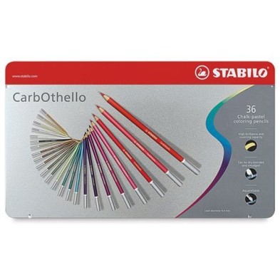 Fine art shop - STABILO Carbothello metal box 36 colours chalk-pastel pencils assorted | totenart.com